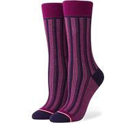 Stance Stripe Down Crew Socks in Merlot (Medium)