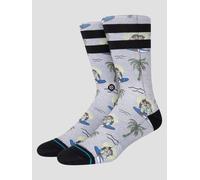 Stance Surfin Monkey Crew Socks White Patterned Calf Socks Medium