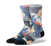 STANCE Tiki Tides Crew Socks Black Multi Tropical Patterned Calf Medium