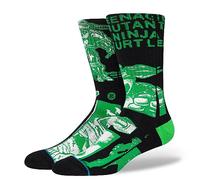 Stance TMNT Crew Socks Teenage Mutant Ninja Turtles Black Patterned Infiknit Cotton Calf Medium