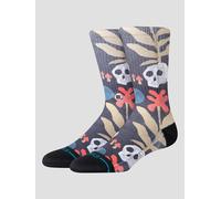 Stance Tropiskull Crew Socks Black Multi Skull Patterned Calf Medium
