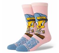 Stance Tweety Crew Socks Pie Looney Tunes Patterned Pink Calf Medium