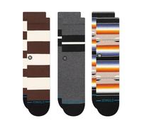 Stance We Were Young 3 Pack Crew Socks Multi Striped Patterned Calf Medium