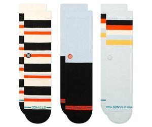 STANCE WEEKLY GRIND 3 PACK SOCKS MULTI STRIPED ICE BLUE UK SIZE 5.5-8.5 MEDIUM