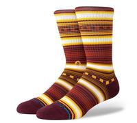 STANCE WINDY PINE CREW SOCKS.NEW RUST RED BROWN STRIPED PATTERNED CUSHIONED S24