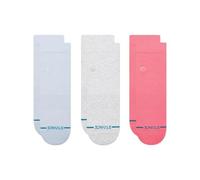 Stance Womens Icon Quarter 3-Pack Socks Pink Blue Periwinkle Medium