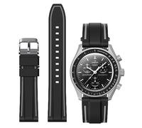 Stanchev Bands for Moonswatch Watch,Soft Silicone Strap Compatible with Omega x Swatch MoonSwatch Speedmaster 20mm Watch,Quick Release Waterproof Replacement Strap for Swatch Omega Men (Black) (B143)