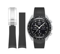 Stanchev BONACE Watch Strap for Omega x Swatch MoonSwatch/Rolex Watch/SEIKO Watch 20mm,No Gap Rubber Omega X Swatch Moonswatch Speedmaster Watch Replacement Strap 20mm (Black)