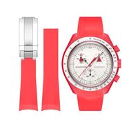 Stanchev BONACE Watch Strap for Omega x Swatch MoonSwatch/Rolex Watch/SEIKO Watch 20mm,No Gap Rubber Omega X Swatch Moonswatch Speedmaster Watch Replacement Strap 20mm (Red)