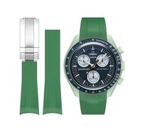 Stanchev BONACE Watch Strap for Omega x Swatch MoonSwatch/Rolex Watch/SEIKO Watch 20mm,No Gap Rubber Omega X Swatch Moonswatch Speedmaster Watch Replacement Strap 20mm (Dark green)