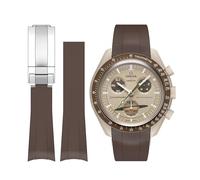 Stanchev BONACE Watch Strap for Omega x Swatch MoonSwatch/Rolex Watch/SEIKO Watch 20mm,No Gap Rubber Omega X Swatch Moonswatch Speedmaster Watch Replacement Strap 20mm (Brown)