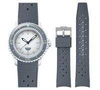 Stanchev Strap for Blancpain Swatch,22mm Silicone Replacement Strap for Blancpain x Swatch Fifty Fathoms,Hollow Out Ventilate Strap for Swatch Blancpain Men Women (22mm, Gray)