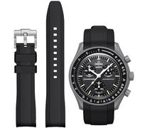 Stanchev Strap for Omega Swatch Moonwatch,Curved SIlicone Strap Compatible with Omega X Swatch 20mm Watch,Quickly Realese Swatch Omega Moonswatch Watch Replacement No Gap Strap Men Women (Black)