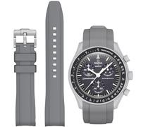 Stanchev Strap for Omega Swatch Moonwatch,Curved SIlicone Strap Compatible with Omega X Swatch 20mm Watch,Quickly Realese Swatch Omega Moonswatch Watch Replacement No Gap Strap Men Women (Gray)