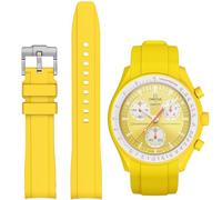 Stanchev Strap for Omega Swatch Moonwatch,Curved SIlicone Strap Compatible with Omega X Swatch 20mm Watch,Quickly Realese Swatch Omega Moonswatch Watch Replacement No Gap Strap Men Women (Yellow)