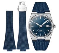 Stanchev Strap for Tissot PRX,Soft Fluororubber Folding Clasp Strap for Tissot PRX,Cut to Size 11/12mm Men Women Replacement Straps for Tissot PRX Series Watch 35mm 40mm (Navy, 40mm)