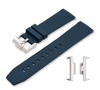 Stanchev Strap for Tissot PRX Watch Series,Quick Release Soft Silicone Strap for Tissot PRX Powermatic 80,12mm Men Women Replacement Straps for Tissot PRX 40mm (40mm watch, Navy silver buckle)