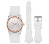 Stanchev Strap for Tissot PRX Watch Series,Quick Release Soft Silicone Strap for Tissot PRX Powermatic 80,12mm Men Women Replacement Straps for Tissot PRX Series Watch 40mm (40mm watch, White)