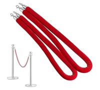 Stanchion Barrier Rope, Green Velvet Stanchion Rope with Silver Clasps 4 5 Feet, Crowd Control Ropes Safety Barrier 2 Pack Velvet Rope for Grand Openings Events Clubs Hotel Bank