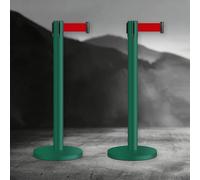 Stanchion Crowd Control Barrier Railing 9.8FT Green Queue Management System for Theaters Airports Hotels Exhibits & Public Events