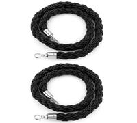 Stanchion Hemp Braided Rope with Hooks, Crowd Control Barrier Ropes | Braided Stanchion Rope with Hooks, Ideal for Crowd Control Barriers in Events, Warehouses, and Grand Openings