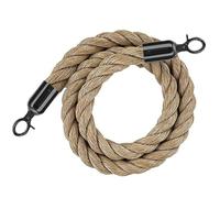 Stanchion Hemp Rope Barriers Queue Twisted Rope for Stanchion Posts Queue Pole, Rope Safety Barrier with Polished Snaps, Queue Barrier Ropes for Crowd Control 1Pack(C-black,2.2m/7.2 ft)