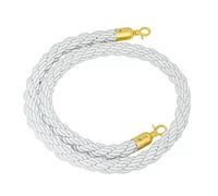 Stanchion Hemp Rope with 2 Ends Hooks, Extra Long 16ft/ 14ft/ 12ft/ 10ft/ 8ft/ 6ft/ 4ft/ 2ft Crowd Control Rope White Black Red - for Crowd Control/ Queue Line Barrier/ Theaters(White,365cm/12ft)