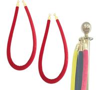 Stanchion Rope 2 Pack - Red Velvet Queue Barrier with Durable Hooks for Crowd Control, Ideal for Weddings, Events, and Parties - Premium Solution for Swift Organization
