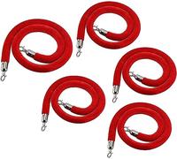Stanchion Rope, Barrier Rope 1 2 3 4 Pack, Flexible Foam Core Stanchion Queue Lines(5 Pack,80cm/31.5 in)