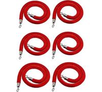 Stanchion Rope, Barrier Rope 1 2 3 4 Pack, Flexible Foam Core Stanchion Queue Lines(6 Pack,80cm/31.5 in)