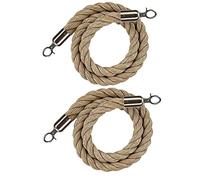 Stanchion Rope Barriers, Twisted Hemp Crowd Control Queue Barrier Ropes | Multicolor Hooks, Multiple Sizes, 2 pcs, Event & Restaurant Line Management(Silver Hook,1.2m/4ft)