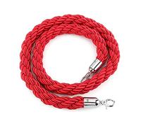 Stanchion Rope, Crowd Control Barrier Red Divider Queue Posts, for Control/Group Isolation with Hook(250cm/8.2ft)