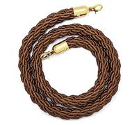 Stanchion Rope, Queue Barrier Rope, 1/1.5/2/2.5/3M Queue Barrier Ropes With Hook,Stanchion Rope,Crowd Control Rope, Braided Hemp Rope For Queue Divider,Rope Safety Barrier(Brown,3M)
