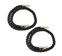 Stanchion Rope, Queue Barrier Rope, 2 Packs 1/1.5/2/2.5/3M Stanchion Twisted, Hemp Braided Queen Ropes, With Hooks For Hotel, Concerts, Theater, .8cm(Black,1.5M)
