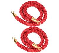 Stanchion Rope,Queue Barrier Rope with Polished Snap Gold Hooks,Twisted Queue Rope,Crowd Control Rope for Party Decorations,Red Carpet Events(Size:10ft/305cm,Color:2 pcs)