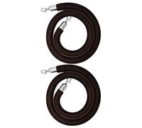 Stanchion Rope Rope Barriers, 2 Pcs Multicolor Velvet Rope Barrier Multiple Sizes for Crowd Control(Brown,2.2m/7.2ft)