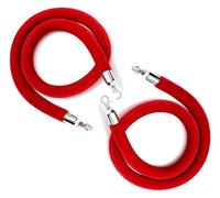 Stanchion Rope Rope Barriers, 3/4/5/10Ft Orange Stanchion Rope, Blue Crowd Control Barriers for Stanchion Posts Queue Polewith Silver Hooks/Red/9Ft/274Cm