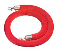 Stanchion Rope Rope Barriers, Multicolor Velvet Crowd Control Stanchion Rope with Gold Silver Snap Hooks 2-12ft(Red B,2ft/60cm)