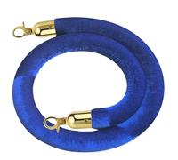 Stanchion Rope Rope Barriers, Multicolor Velvet Crowd Control Stanchion Rope with Gold Silver Snap Hooks 2-12ft(Blue B,2ft/60cm)
