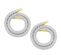 Stanchion Rope Set of 2-10ft Crowd Control Barrier Ropes with Gold/Silver Snap Hooks for Event Management 2pcs(Gold Hook,105cm)