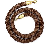 Stanchion Rope, Suspended Barrier Brown Column Linen Woven, Queue Control(1 Pack,2.5m/8.2ft)