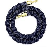 Stanchion Rope, Suspended rope barrier column queue separator, dark blue hemp braided(1 Pack,4.5m/14.7ft)