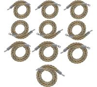 Stanchion Rope, Suspended rope barrier with silver hook, hemp woven, upright(10 Pack,400cm/157 in)