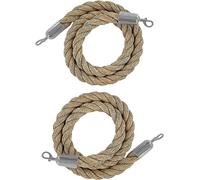 Stanchion Rope, Suspended rope barrier with silver hook, hemp woven, upright(2 Pack,180cm/71 in)