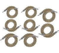 Stanchion Rope, Suspended rope barrier with silver hook, hemp woven, upright(8 Pack,250cm/98 in)