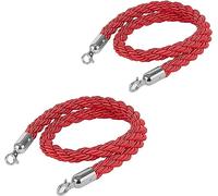 Stanchion Rope, Suspended twist rope queue obstacle red carpet rope queue obstacle hemp knitted rope(2 Pack,180cm/71 in)