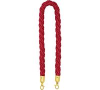 Stanchion Rope, Suspended twisted queue rope control with polished gold hook, hemp woven(1 Pack,1.2m/3.9ft)
