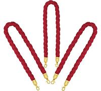 Stanchion Rope, Suspended twisted queue rope control with polished gold hook, hemp woven(3 Pack,4.5m/14.7ft)