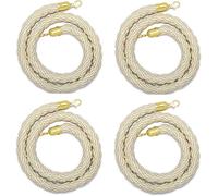 Stanchion Rope, Suspension Twisted Rope 4 Root-mounted Barrier Column Twisted Woven Rope(Gold Hook,0.9m/3ft)