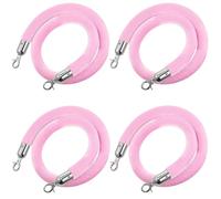 stanchion rope, Velvet Stanchion Rope With Silver Hooks Pink 3-6ft Pack Of 2(4 Pack,3.3ft/100cm)
